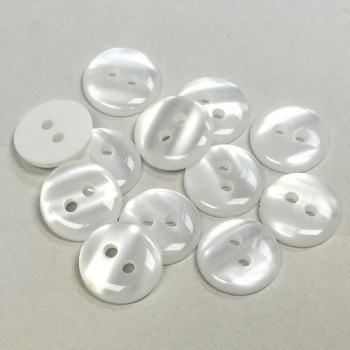 P-8302-D - 2-Hole Poly Pearl Button - 2 Sizes, Priced by the Dozen